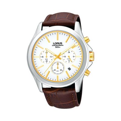 Men's brown strap chronograph watch rt383ax9